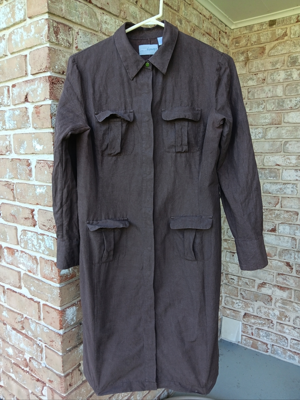 Laura Clement Brown Linen- Silk-Cotton Dress